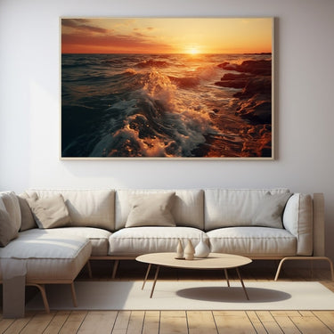 Tableau Mer Avec Coucher De Soleil